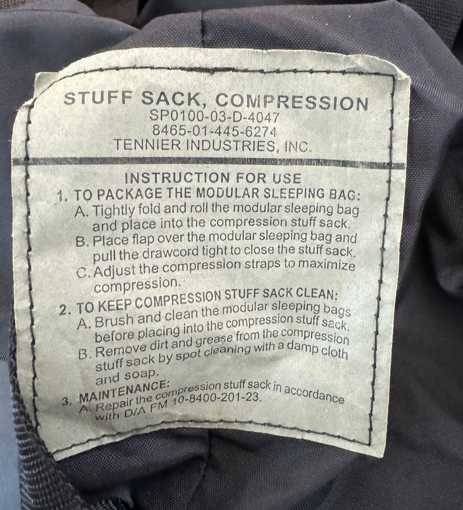 USGI Large Compression Stuff Sack for Modular Sleep System