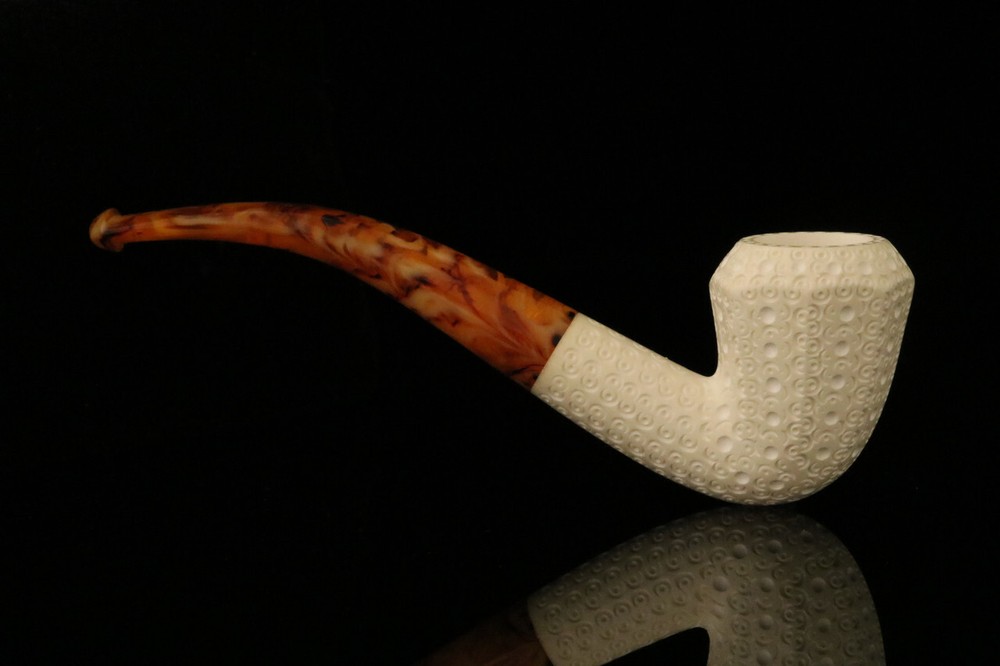 Lattice Octagon Block Meerschaum Pipe with fitted case M1406