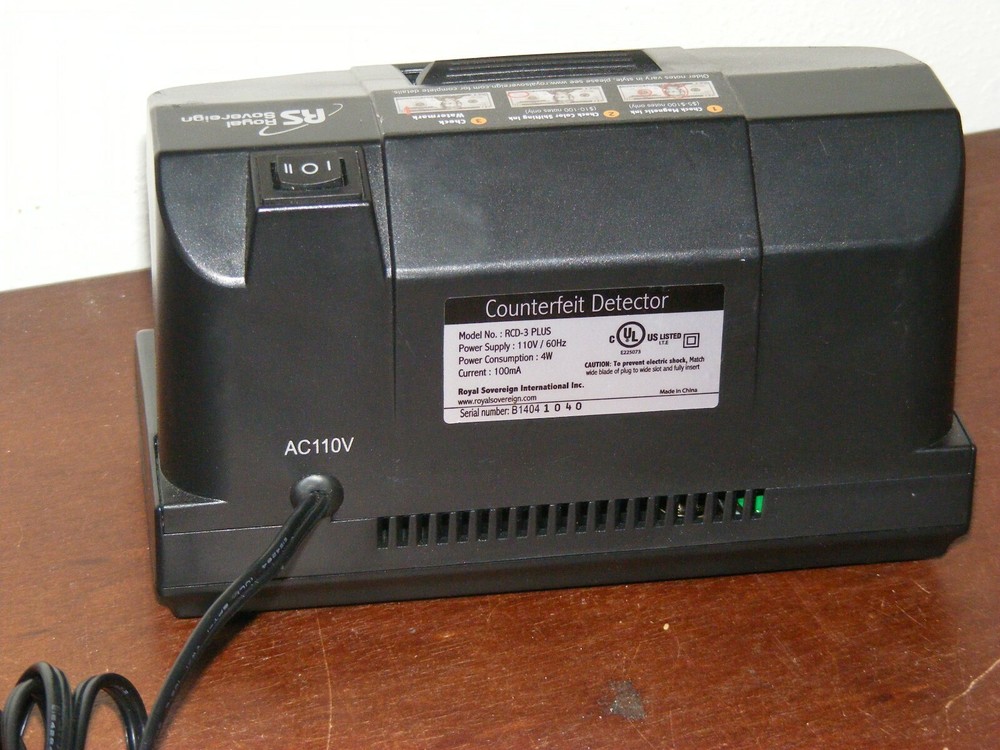 ROYAL SOVEREIGN COUNTERFEIT DETECTOR RCD-3 PLUS**MISSING UV BULB**TESTED