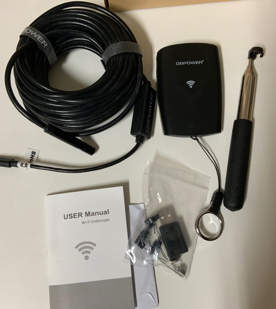 🧷 DBPower Mod. WF-200 WiFi Endoscope/Borescope Camera w Built in Battery, 🆕