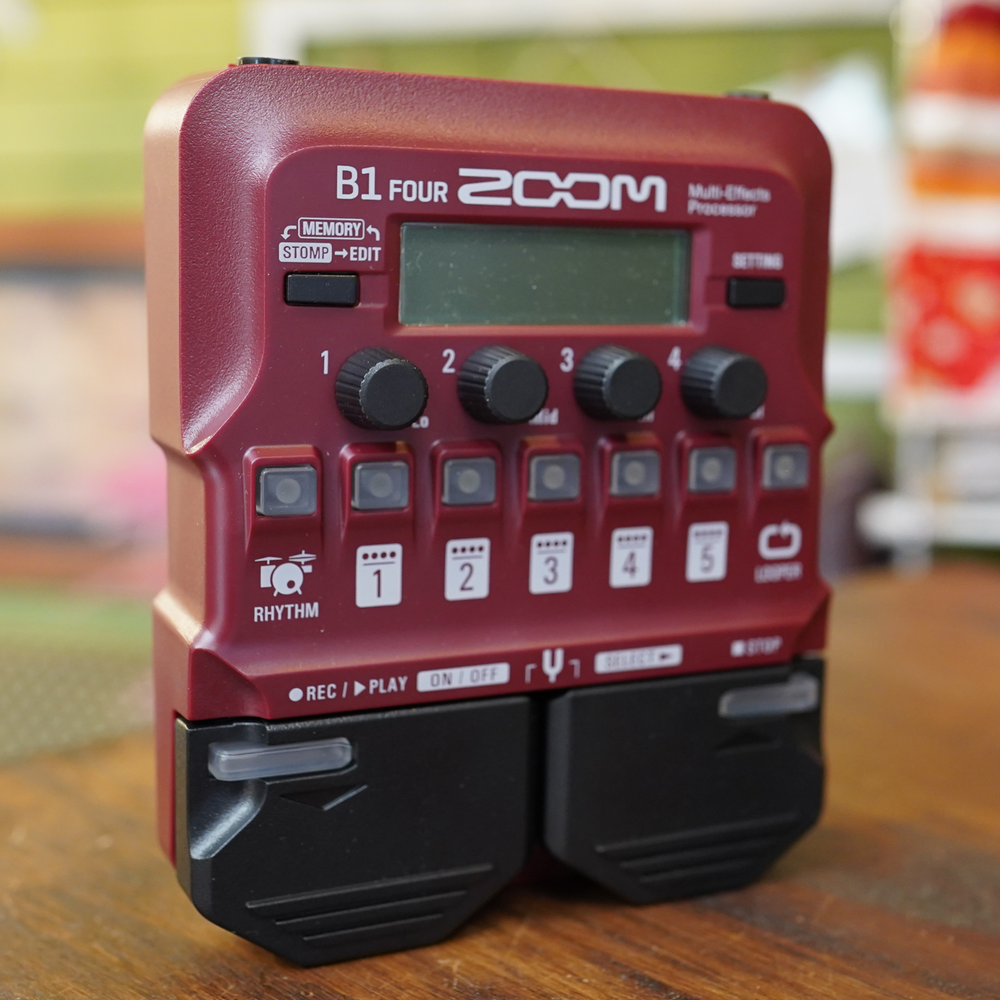 ZOOM B1 FOUR Red Base Multi Effects Processor Pedal Brand New