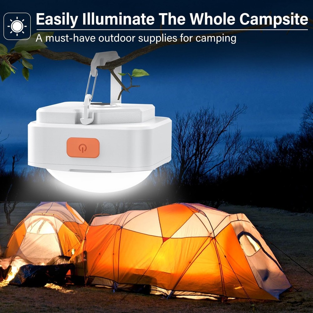 Rechargeable Camping Lights FLY2SKY 2Pcs White Tent Mini 2 Pcs,