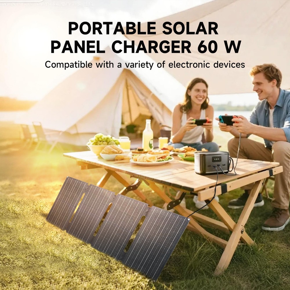 ALLPOWERS Foldable Solar Panel 60W Portable Solar Panel Charger USB for Camping