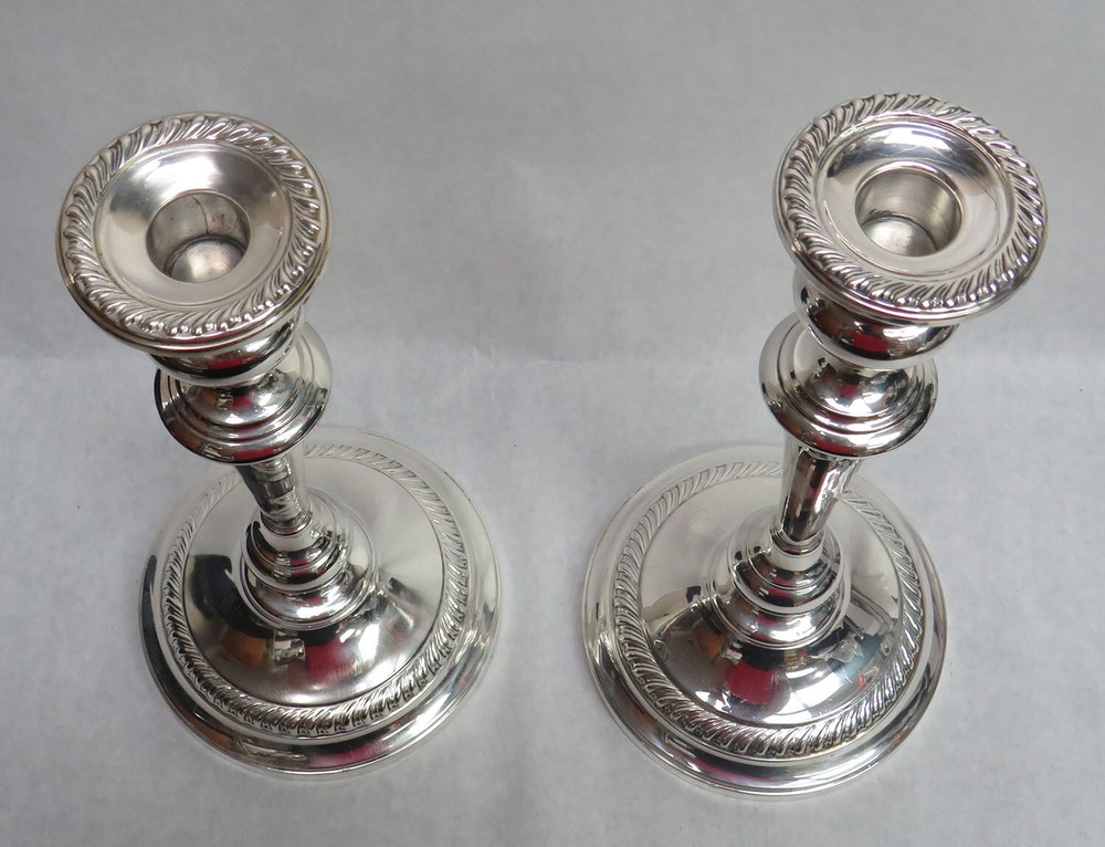 VINTAGE PAIR PREISMER STERLING SILVER 11" CANDELSTICKS