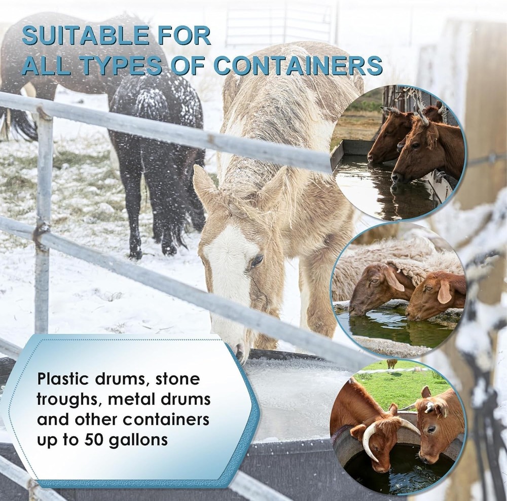 Smart 500W Submersible De-Icer: Keep Water Flowing Fresh for Birds and Livestock