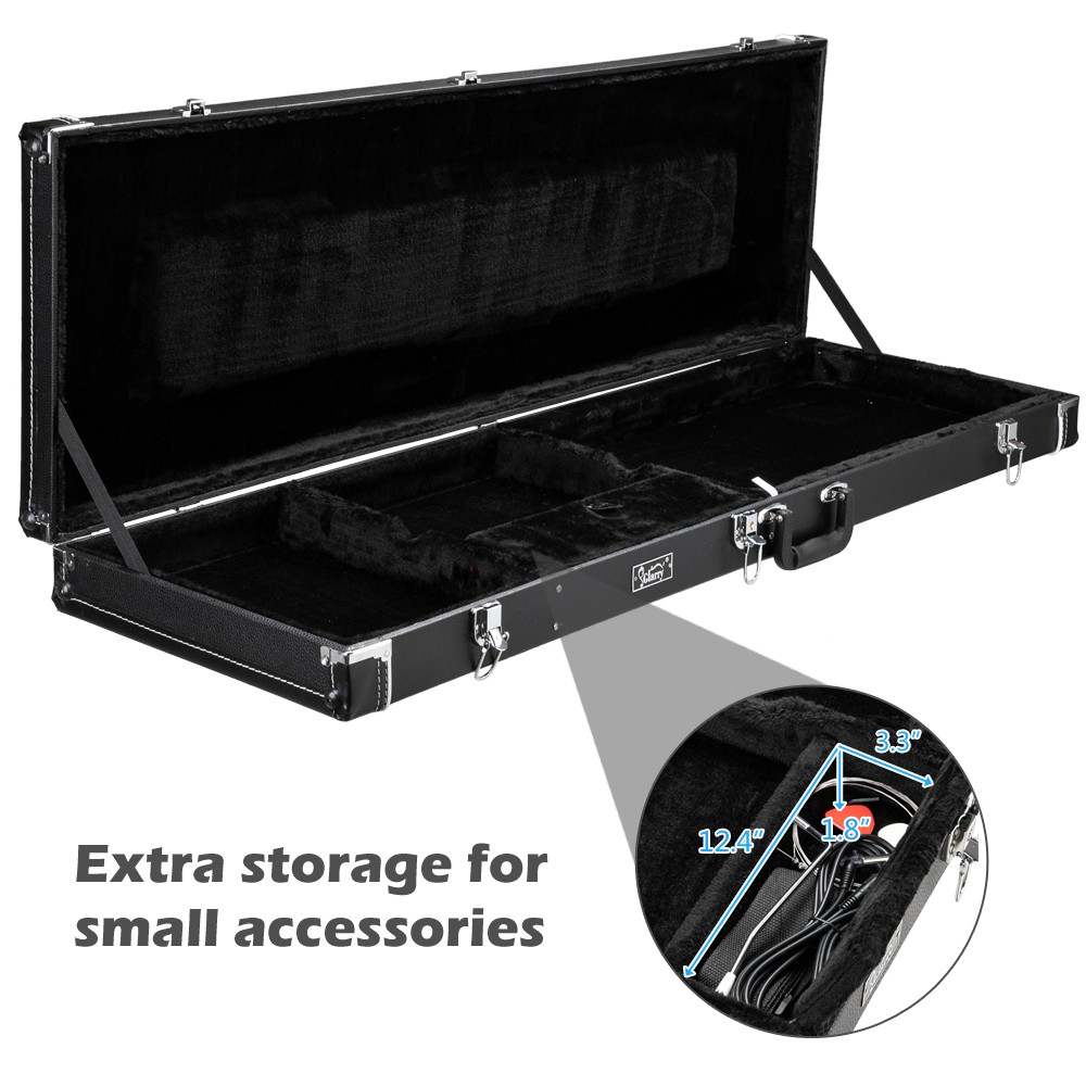 Hard Case Flat Black Grade Electric Guitar Square