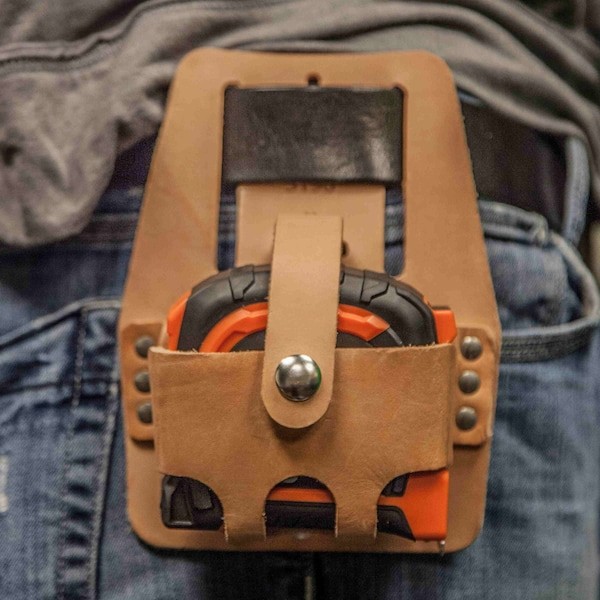 Klein Tools 5196 Tool Pouch, Tool Holster, Tan, Leather, 1 Pockets