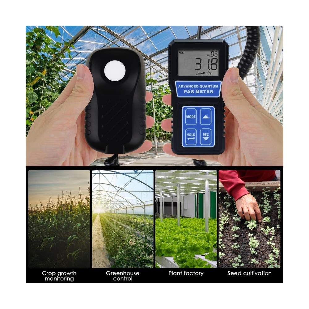 PAR Meter Quantum Par Meter for Led Grow Lights PPFD Tester with Data Logging...