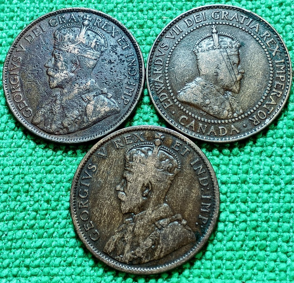1909 1911 1913 ONE CENT CANADA