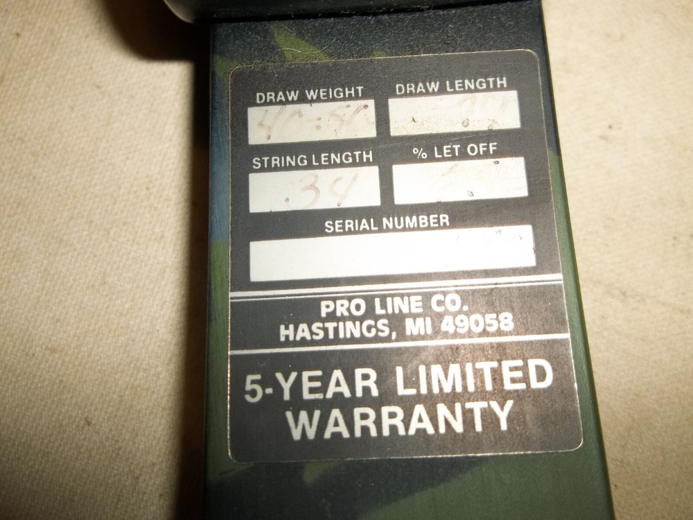 Pro Line Compound Bow...Intermediate...40:50 Lbs...27" Draw Length