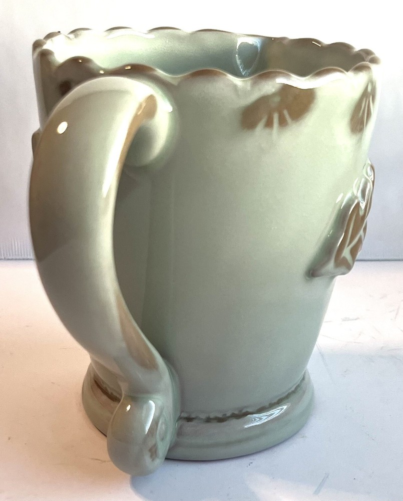 TIC TIC Terracotta Ceramic Pottery Pitcher, Leaf Design Pitcher