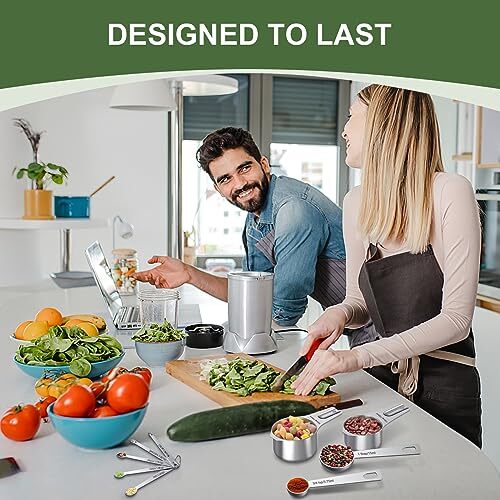 21PCS 7 Nesting Measuring Cups & 7 Spoons,5 Mini Measuring Spoons & 2 Detachable