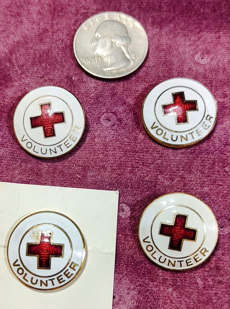 American Red Cross round Volunteer Lapel Pin