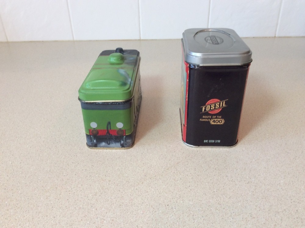 2 - Tin Boxes with Trains on them Streamliners Southern
