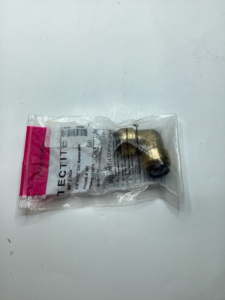 (QTY 5) Tectite 1/2" CXC Removable 10155476 90° Elbow Push Fitting