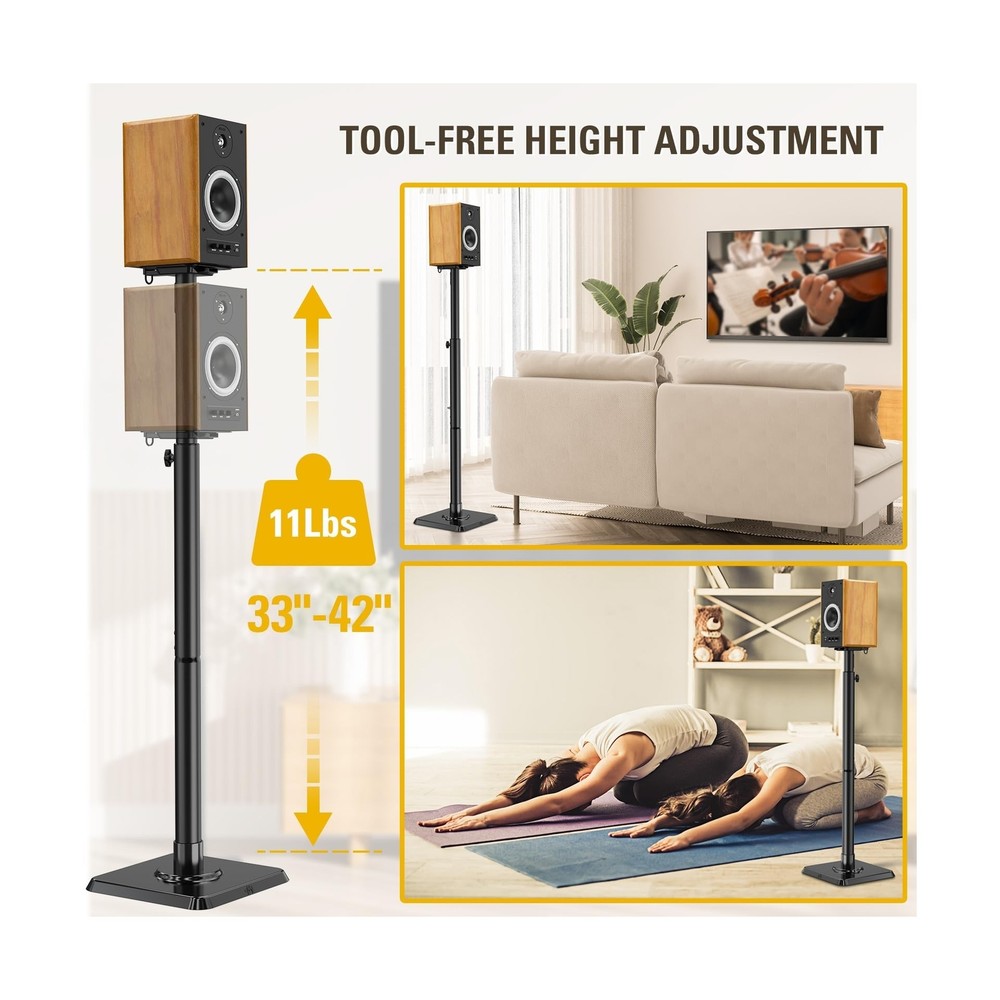Mounting Dream Speaker Stands Height Adjustable Bookshelf Speaker Stand Pair ...