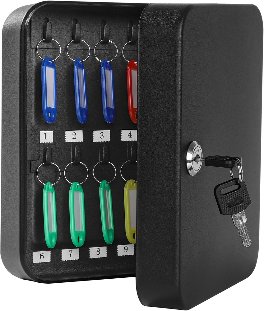 Key Cabinet Wall Mount Locking Key Box Organizer Key Lock Box with Key Key