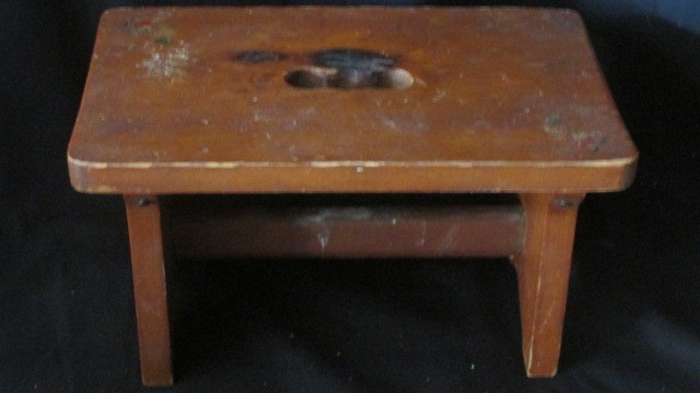 Vintage Solid Wood Step Stool Small Handmade Footstool Rustic Farmhouse Decor