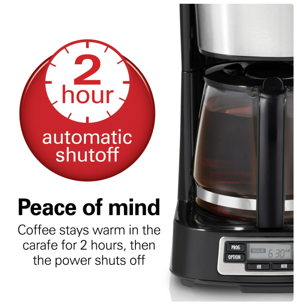 Hamilton Beach Front Fill 5-Cup Programmable Mini Drip Coffee Maker Black 46113