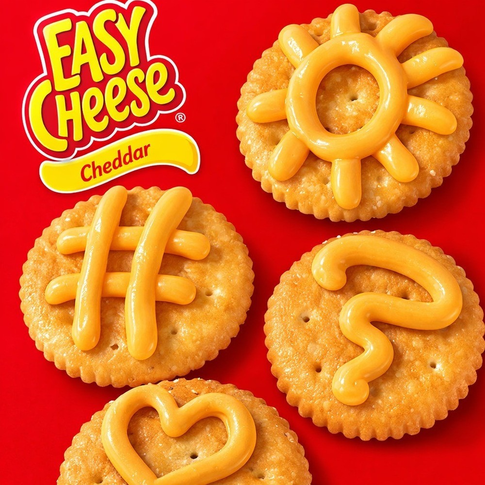 Easy Cheese Cheddar Cheese Snack, 12 - 8 oz Cans