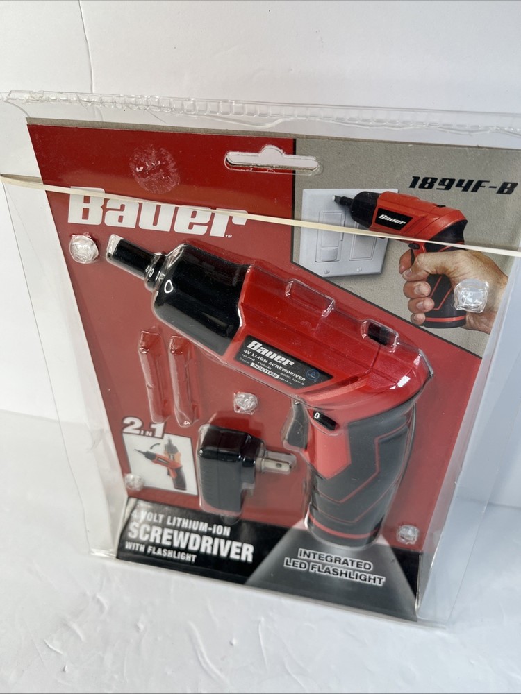BAUER 2 IN 1 4 VOLT SCREWDRIVER W/FLASHLIGHT 1894F-B READ