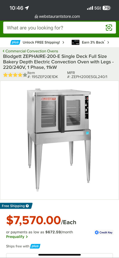 blodgett convection oven electric Full Size