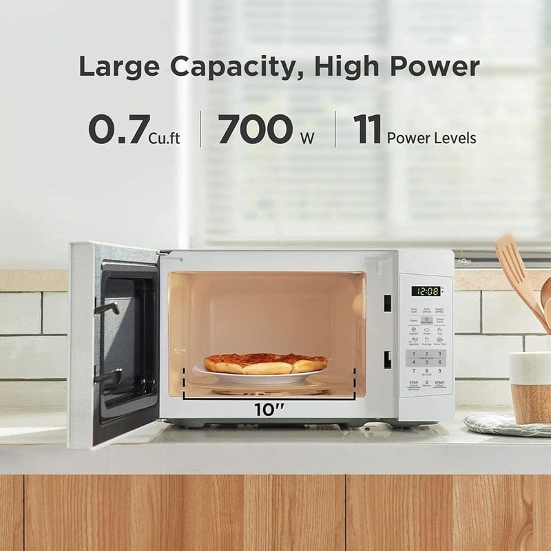 Two-Step Child Lock Mute Function Microwave Oven Countertop 700W W/ Express Cook