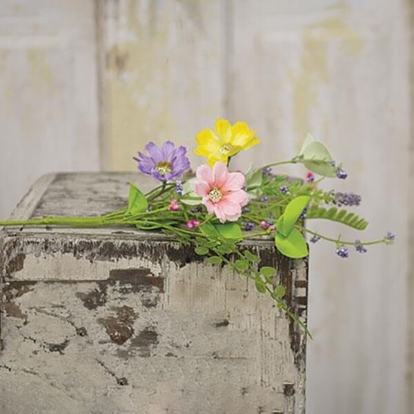 Spring Mix Blossoms Pick / Bush 12" High - Easter Spring Summer Floral