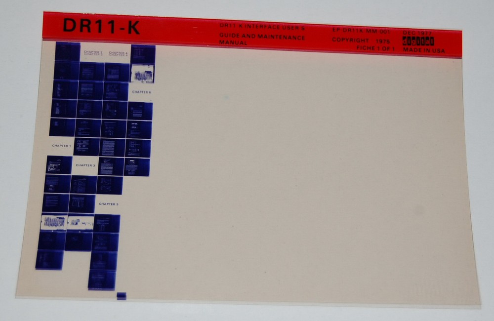 DEC DR11-K Interface User's Guide & Maintenance Manual, Microfiche