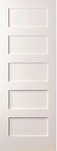 5 Panel Flat Mission Shaker Primed Stile & Rail Solid Core Wood Doors Door Slabs