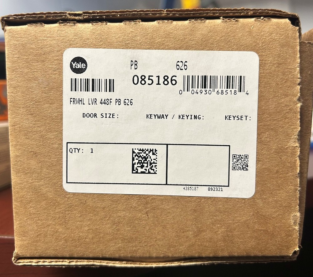 Yale FRWHL LVR 448F 626 Exit Device Trim