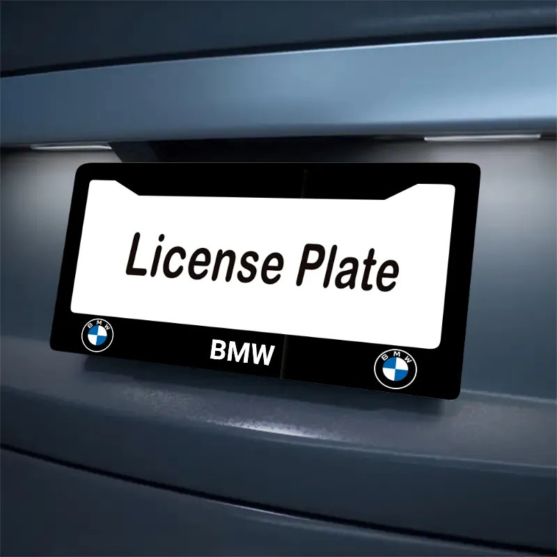 BMW 2PC Black License Frames Car License Plate Frame Holder