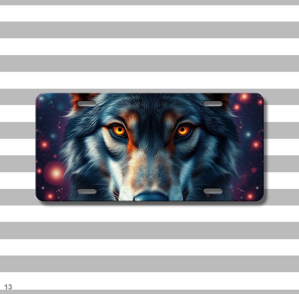 Hyperrealistic Wolf License Plate Custom Vanity Plate Unique Gift