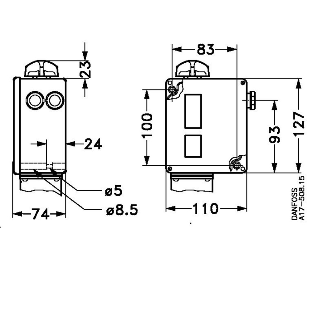 DANFOSS RT5 017-509466 Differential Pressure Switch New #