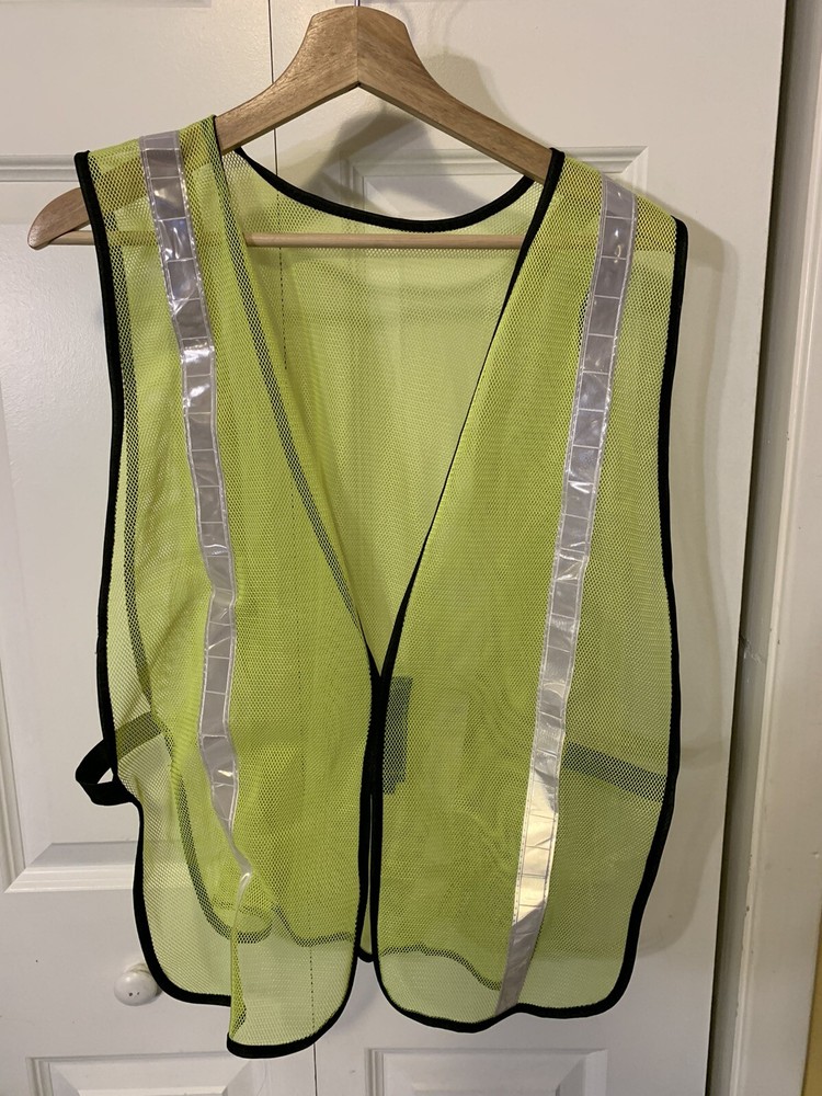 ERB vest work Yellow w reflective bands One Size