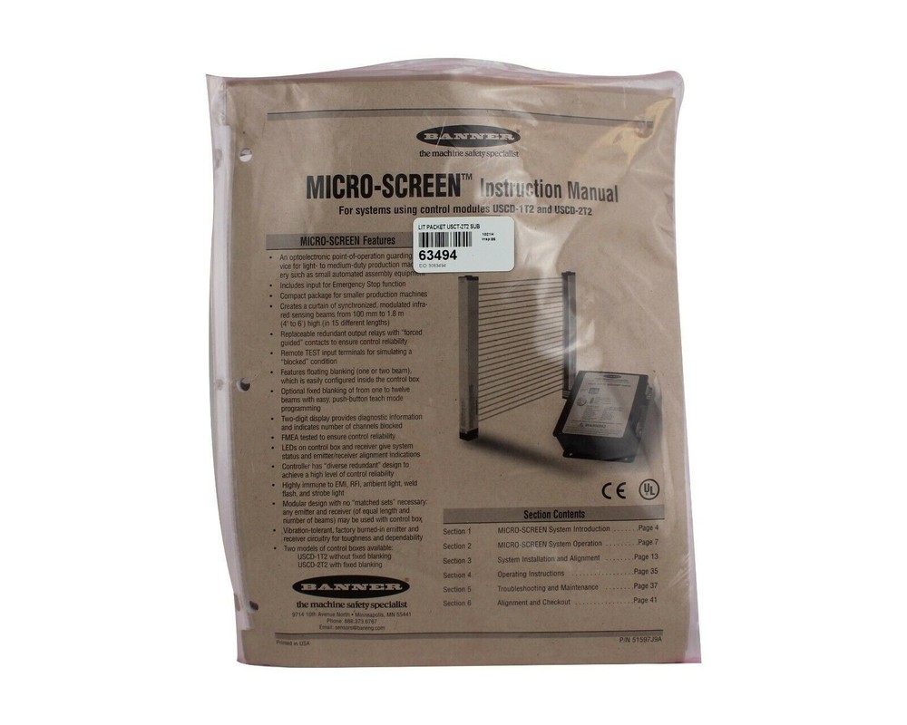 BANNER MICRO SCREEN ALIGMENT KIT FOR USCD-2T2