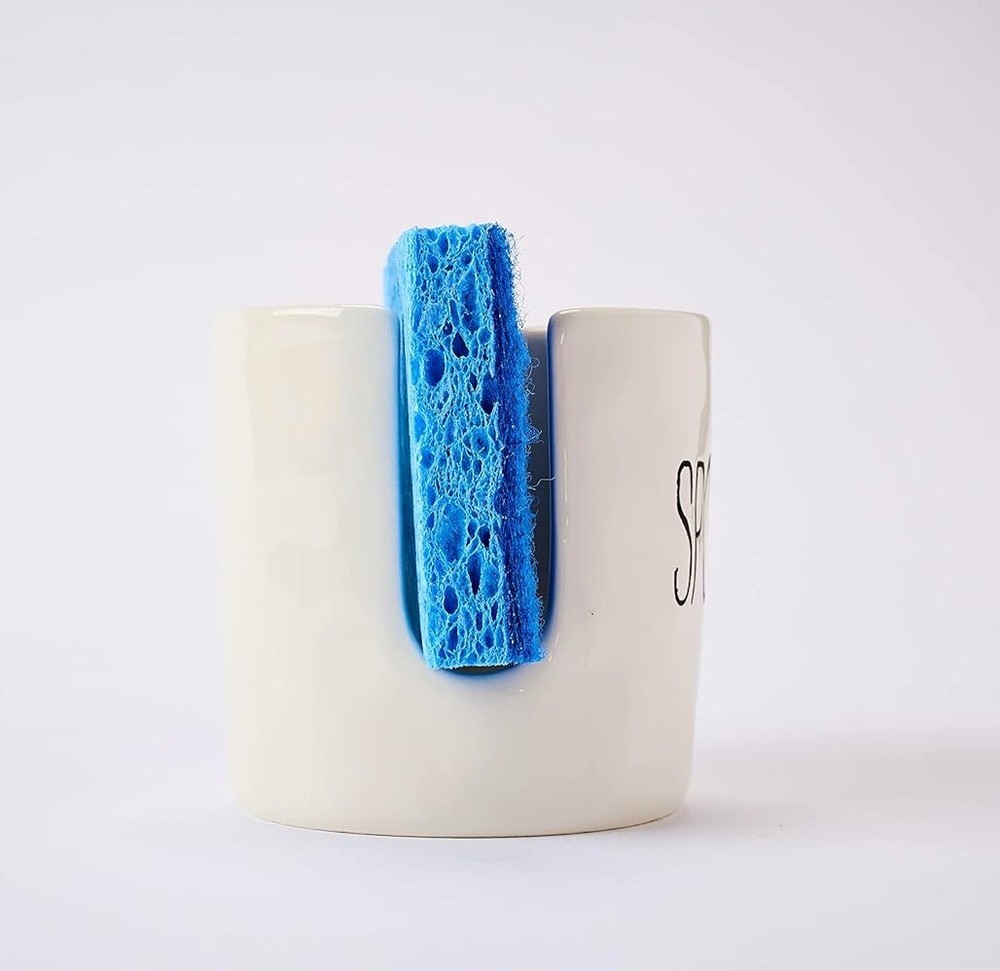 MUD PIE CERAMIC BISTRO SPONGE CADDY HOLDER OFF WHITE