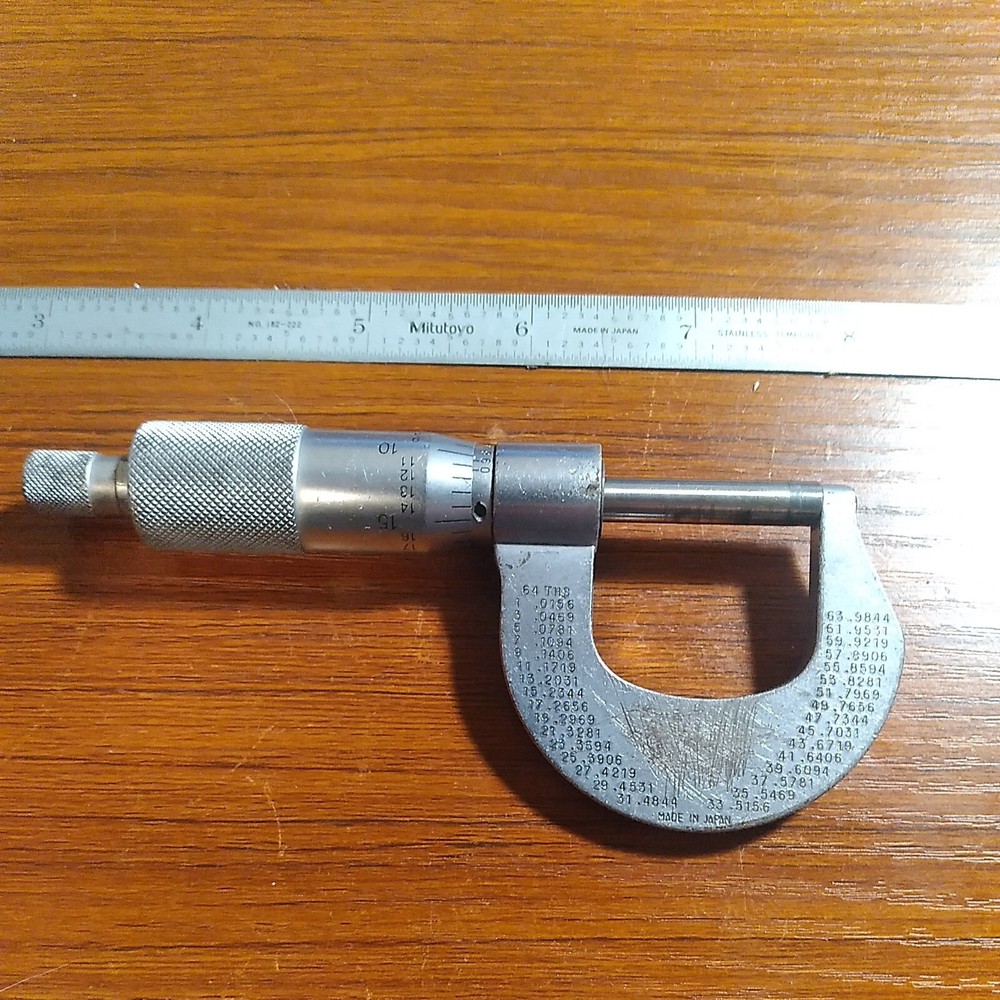 Mitutoyo 0-1" Outside Micrometer .0001"