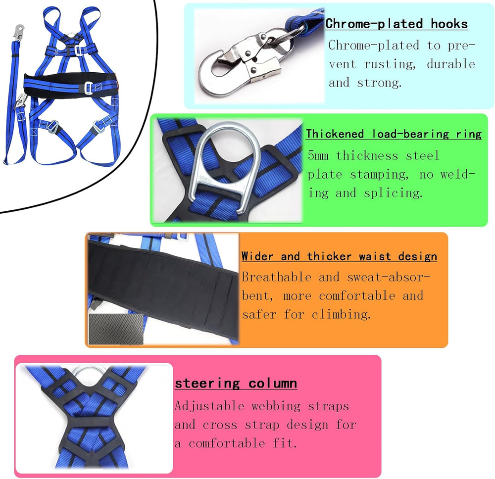 Adjustable Tree Climbing Gear Set with Spikes for Logging & Fruit Picking