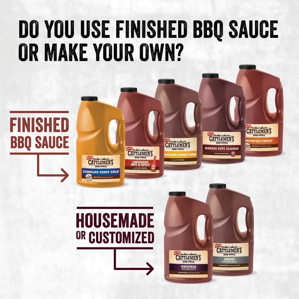 Cattlemens Original Base BBQ Sauce, 1 gal - One Gallon Container Customizable...