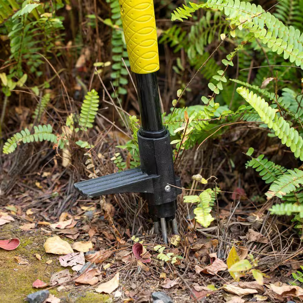 40 In. Weeder 4 Claw Stand-Up Weed Puller Tool with Long Handle Durable Steel He