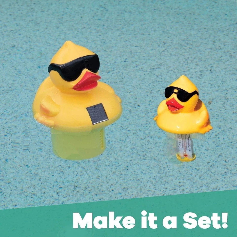 Solar Light-Up Derby Duck Pool Chlorine Dispenser – Medium Size Float