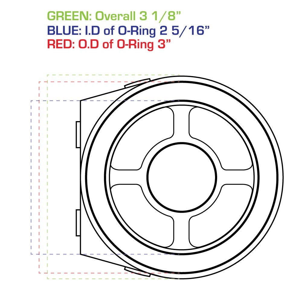 GlowShift Oil Filter Sandwich Plate Thread Adapter - 22mm x 1.5 -...
