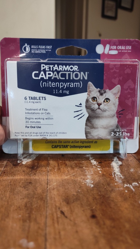PetArmor CapAction Nitenpyram 11.4mg 6 Tablets for Cats 2-25lbs