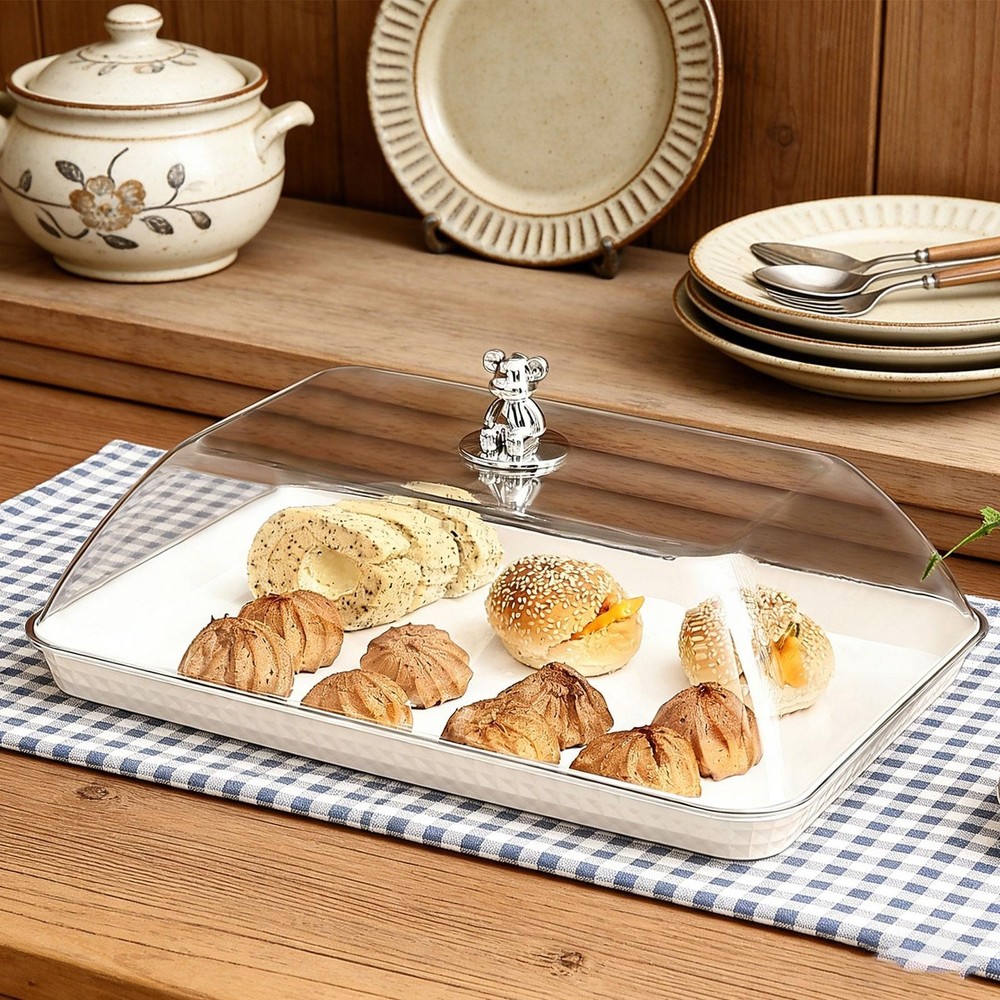 Cake Stand with Clear Dome Dessert Serving Plate Appetizer Plate Dessert Storage