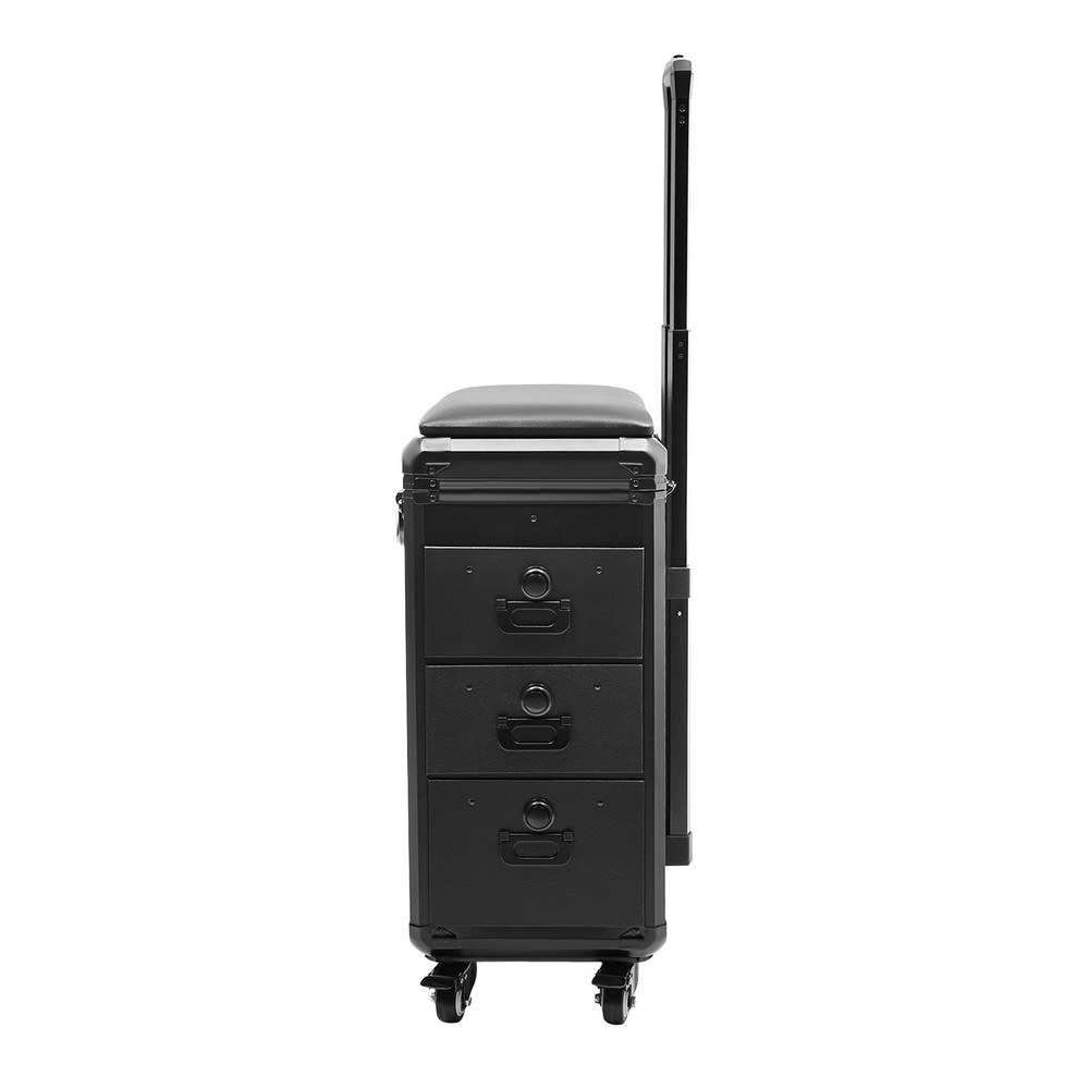 Rolling Makeup Case, Makeup Case with 4 Universal Wheels Combination Lock