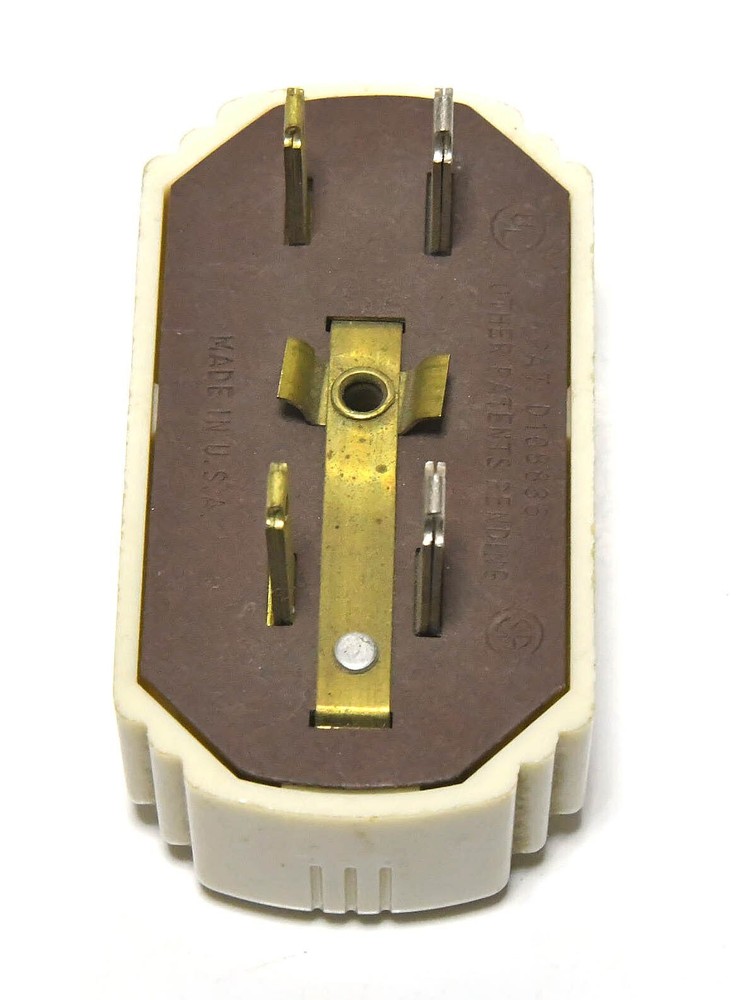 VINTAGE IVORY EAGLE BAKELITE DOUBLE OUTLET GROUND ADAPTER