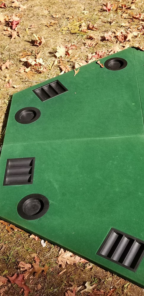 6 PERSON TABLE TOP FOLDABLE FELT POKER FOLDING GAME TABLE