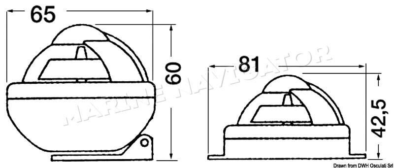 RIVIERA Comet Boat Marine Compass 2" Black Bracket Mount