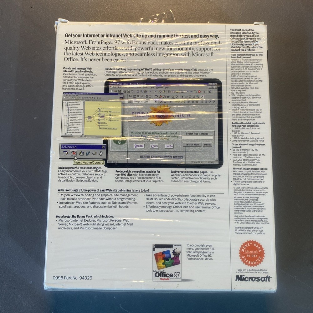 Microsoft FrontPage 97 New Open Box